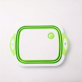 Multifunctional Folding Chopping Board (Color: Green And White Vegetable Basket)