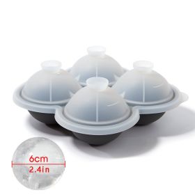 1pc Large Silicone Ice Ball Maker (Color: 4 ice hockey with funnel - gray)