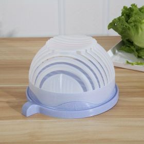 Fruit & Vegetable Cutting Bowl Salad Bowl (Color: Blue)