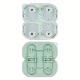 1pc Penguin Ice Mold Storage Box (Color: 4 Even Penguin Ice Trays - Green)