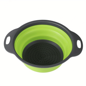 Silicone Collapsible Colander (Color: Green2, size: small)