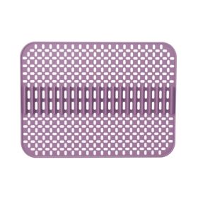 Kitchen Silicone Drain Mat 16.93 x 12.6inch (Color: Purple, Quantity: 1pc)