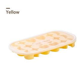 18 Holes Silicone Ice Mold w/Moon, Star & Heart Shapes (Color: Yellow)