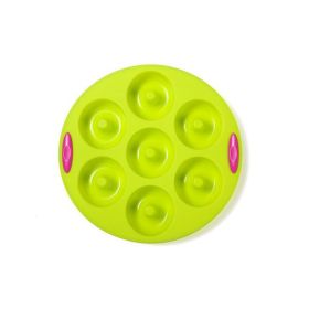 7 Holes Nonstick Silicone Donuts Baking Pan (Color: Green)
