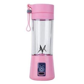 380ML Portable Juicer Blender USB Rechargeable (Color: Pink)