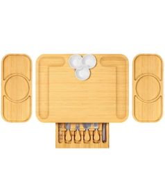 Bamboo Cutting/Cheese Board Set (Color: Natural, size: 17.5")