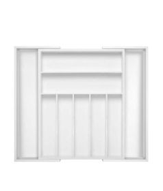 Bamboo Adjustable Kitchen Utensils/Flatware Drawer Organizer, Colored (Color: White)