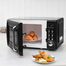 700W Retro Microwave Oven w/5 Micro Power Levels & Auto Cooking Function (Color: golden)