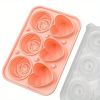 Rose & Heart Shaped Silicone Ice Cube Mold
